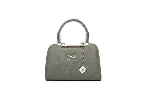 Formal Black Dome-Style Purse with Bow and Flower Accent