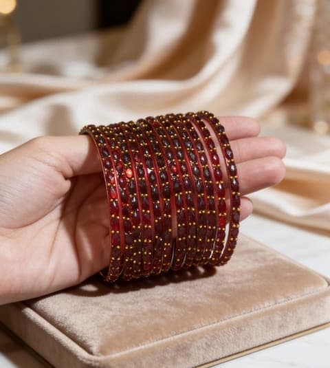 Kacher Churi — Traditional Glass Bangles Set