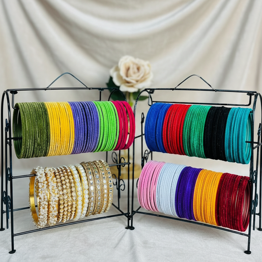 Premium velvet bangles with classic background